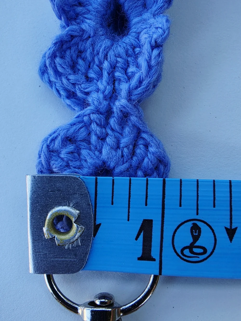 Crocheted ID Lanyard Keychain Strap - flower chain - 100% cotton upcycled yarn